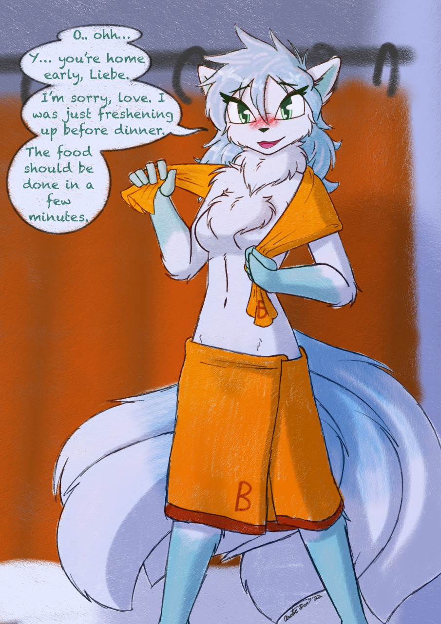 anthro arctic fox girl