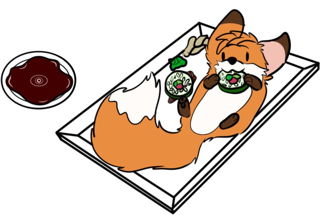 BeanFox loves sushi :3