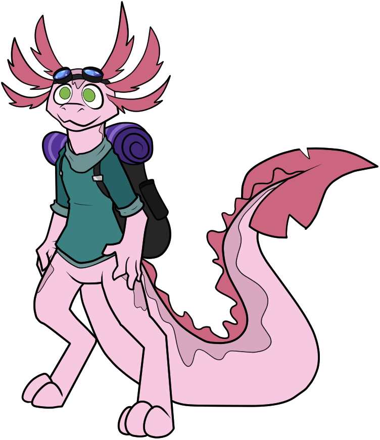 Traveler Axolotl -w- By Aredfoxx -- Fur Affinity [dot] Net