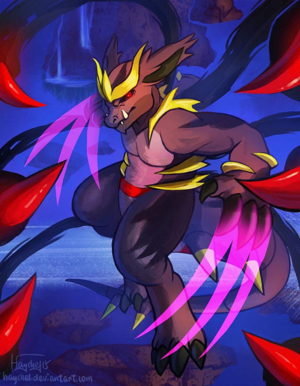 Mega Punch Vs. Shadow Claw [Artwork by Garuru] by TykoTyphlosion -- Fur  Affinity [dot] net