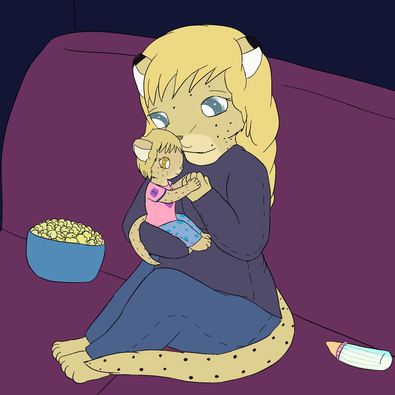 Movie night with mommy trade by aricub -- Fur Affinity [dot] net