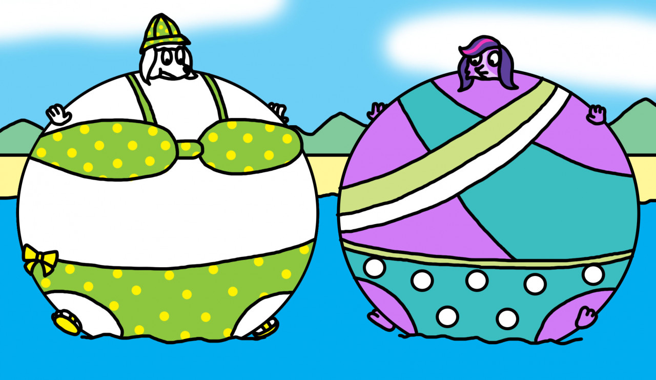 Zoe and Peteenas Summer Puffing by Art-of-Gameland -- Fur Affinity [dot]  net
