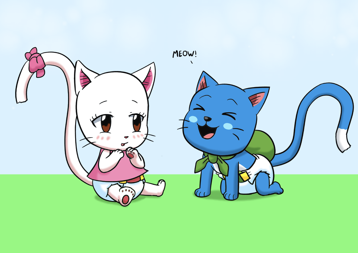 Anime Fairy Tail Carla And Happy Drawing 75 Fairy Tail Happy
