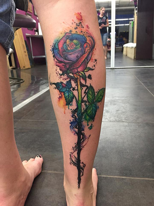 11 Amazing Rainbow Rose Tattoos
