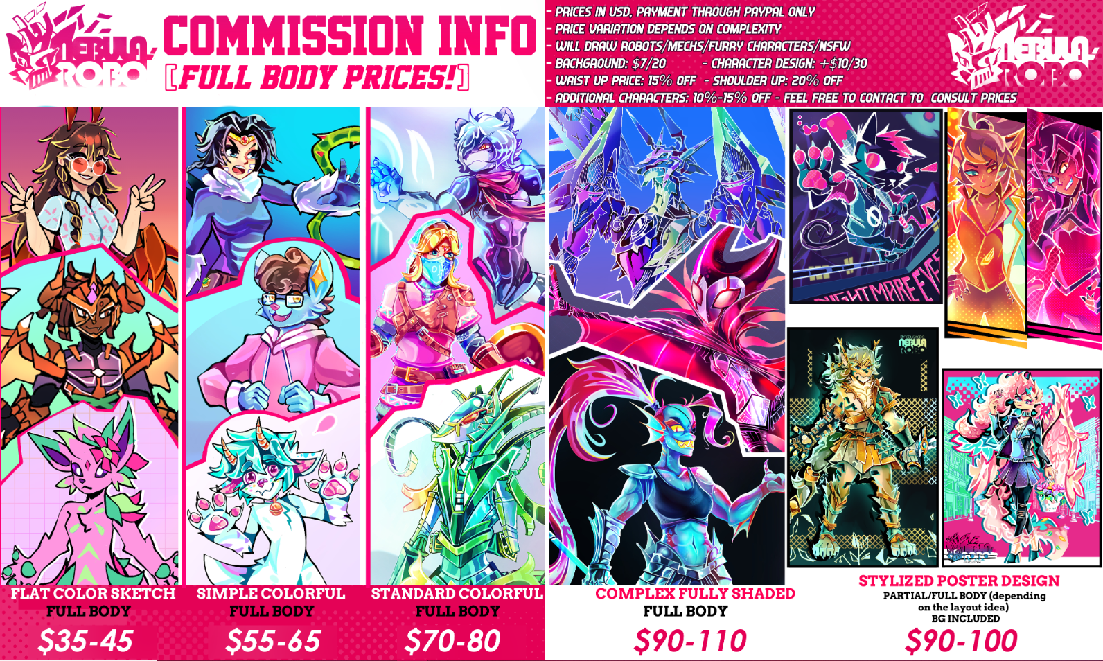 Commissions open! (Updated!) Slots available