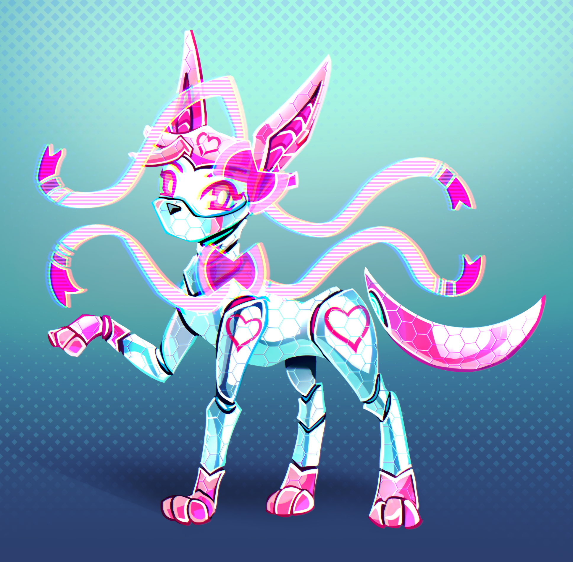 Robot Sylveon OC commission