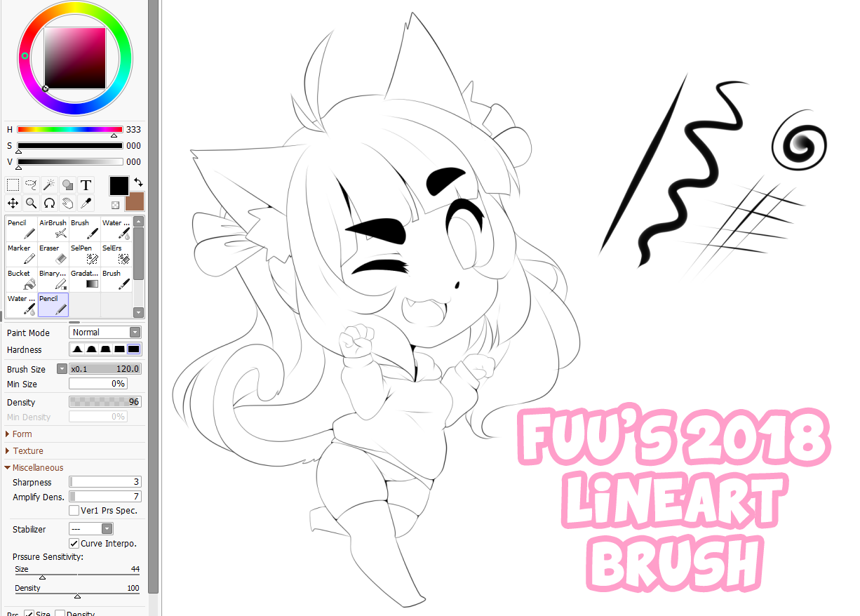 paint tool sai lineart brushes