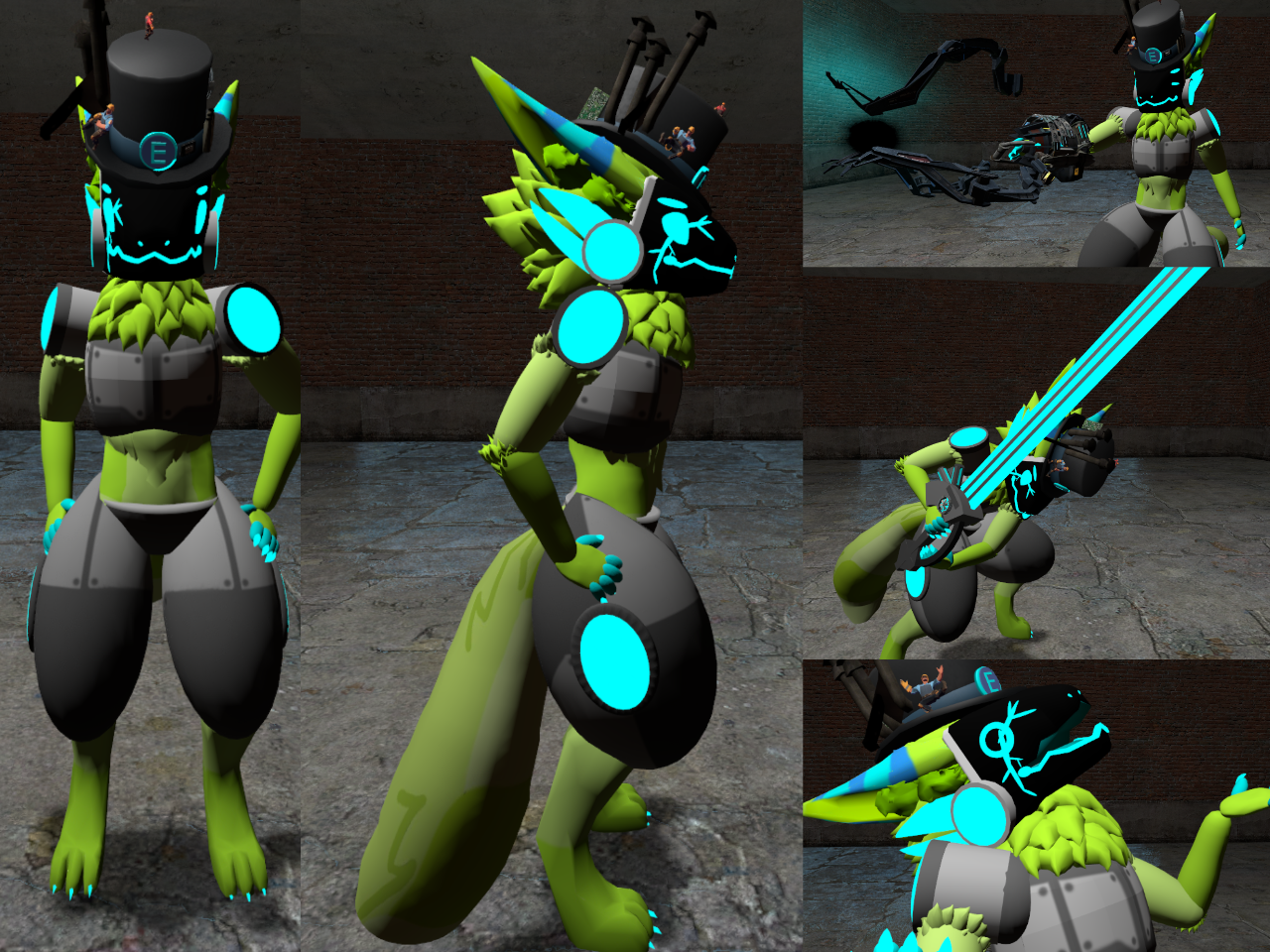 Meet my three protogen OCs (I made these protogens in Garry's Mod