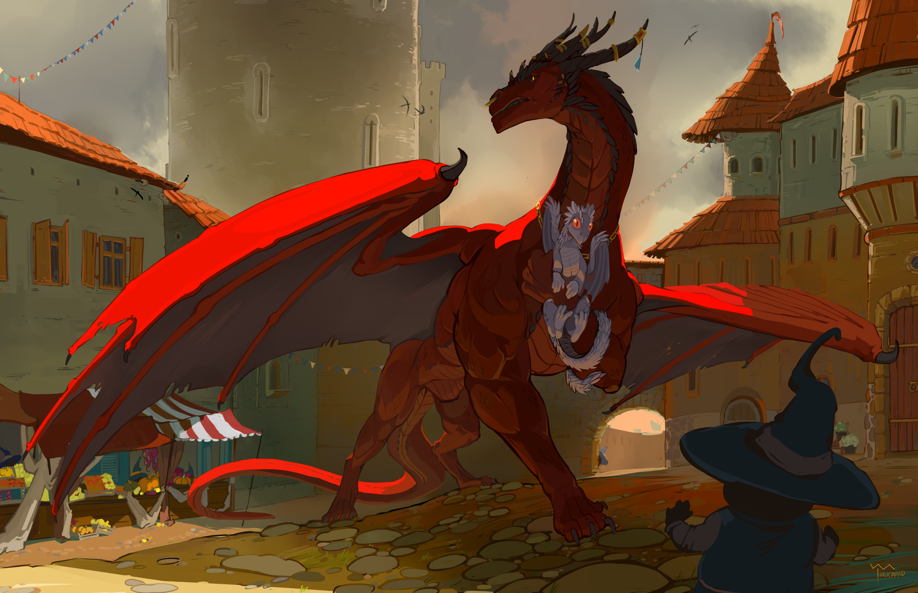 DRAGON IN MAGES TOWN by arucarrd -- Fur Affinity [dot] net