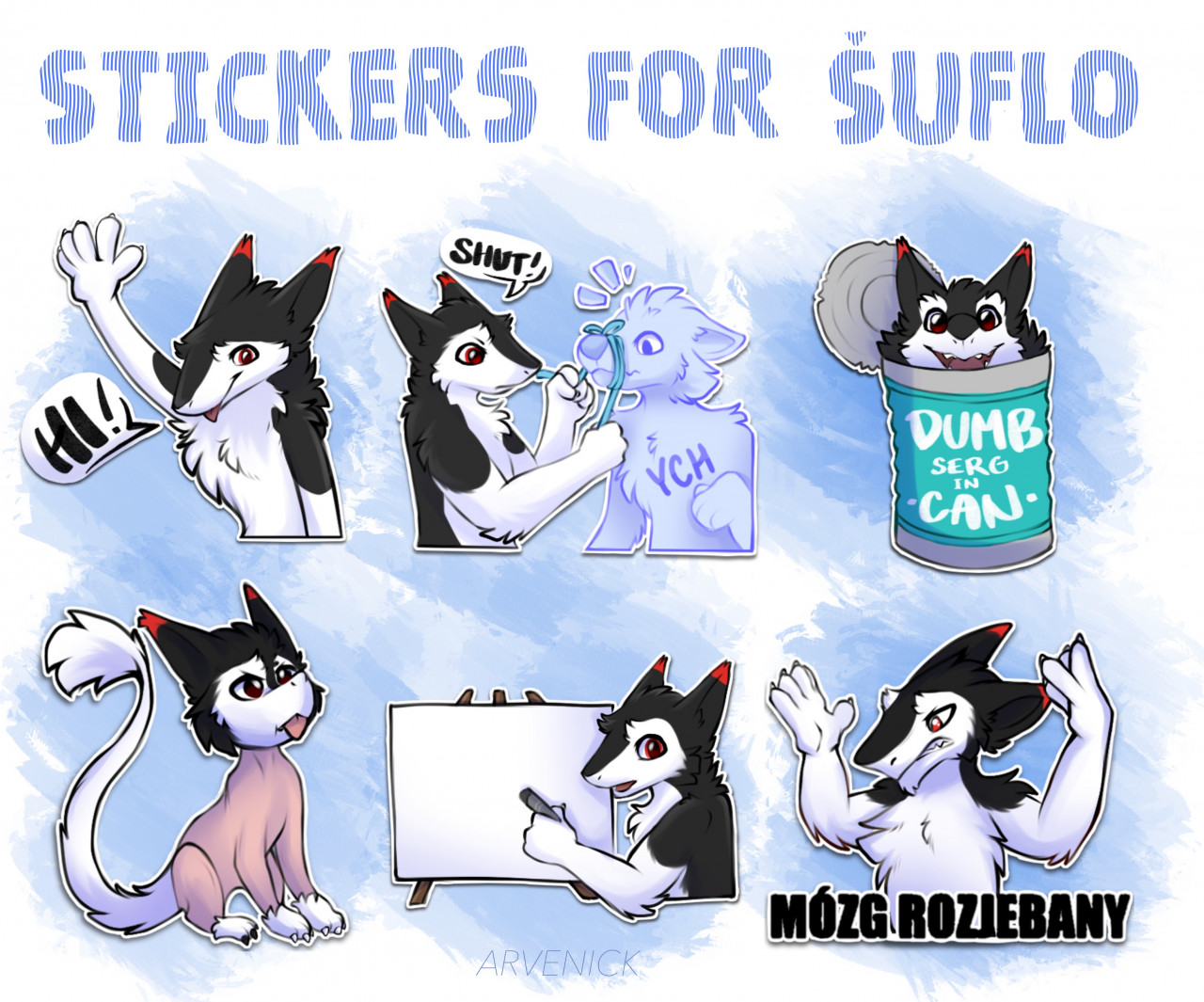 Silly / meme stickers dump [YCH] by arvenic -- Fur Affinity [dot] net