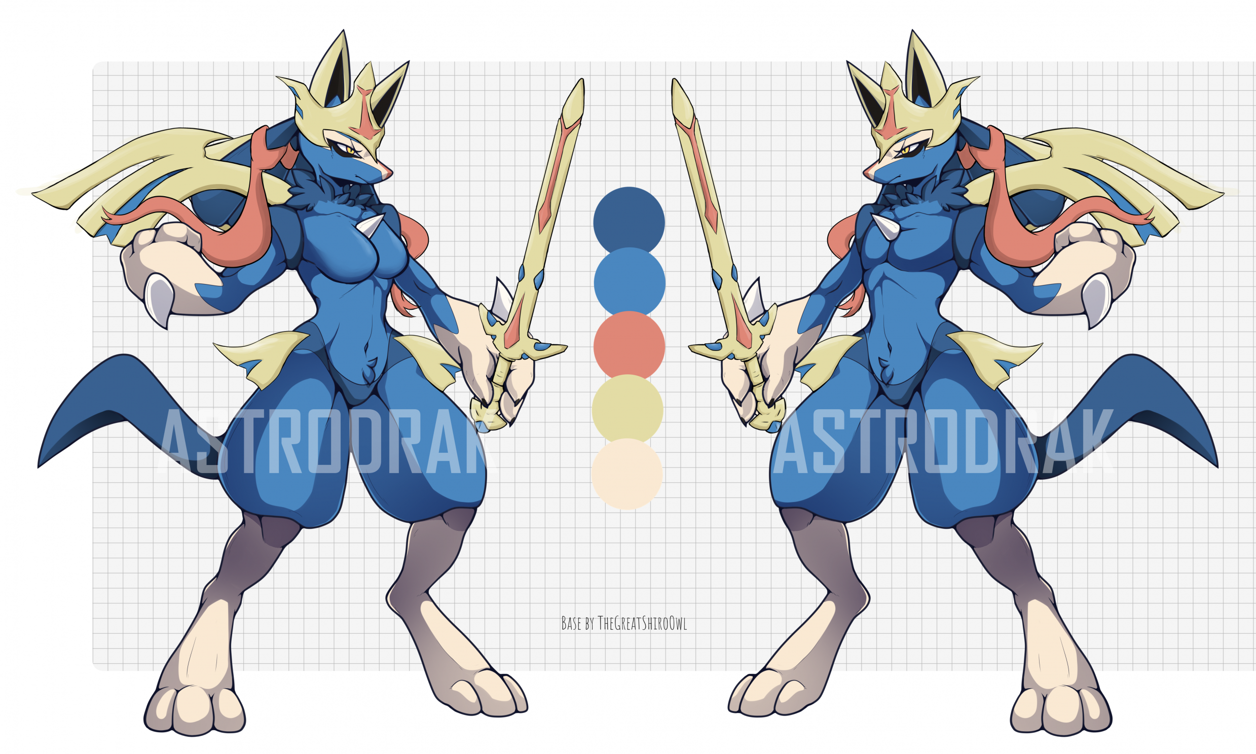 SOLD] LUCARIO x ZACIAN CROWNED ADOPT - $20 SB by astrodrak_adoptz