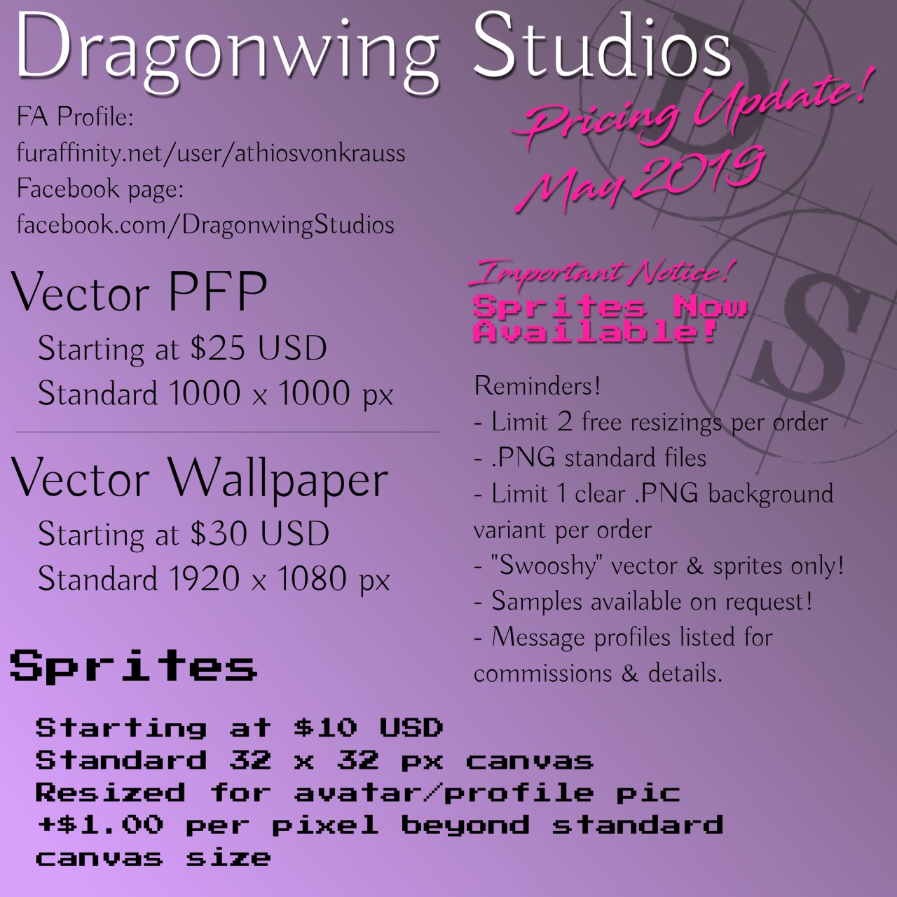 Dragonwing Studios - May 2019 Pricing! by Athios_von_Krauss -- Fur ...