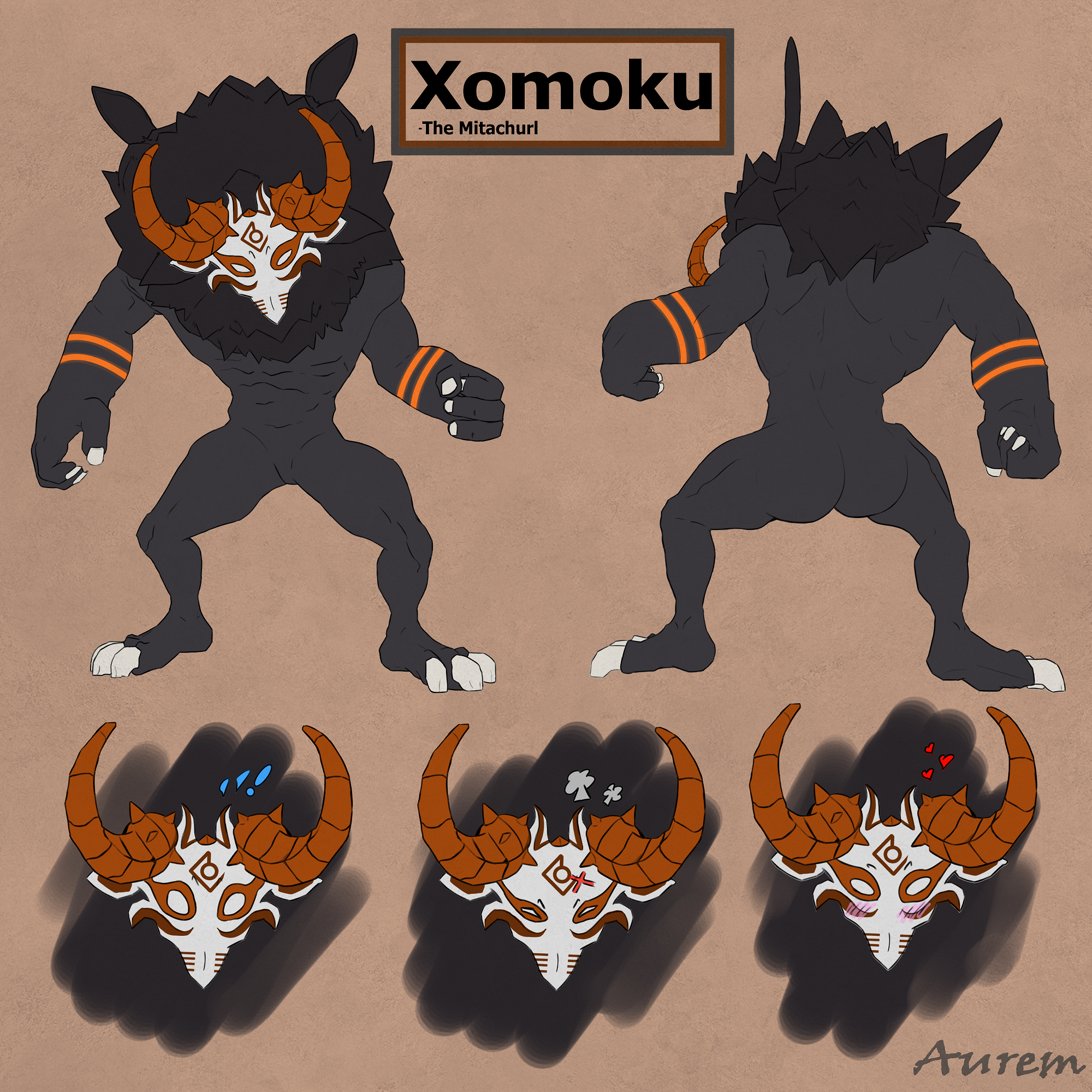 Xomoku Unclothed Ref Sheet by Aurem -- Fur Affinity [dot] net