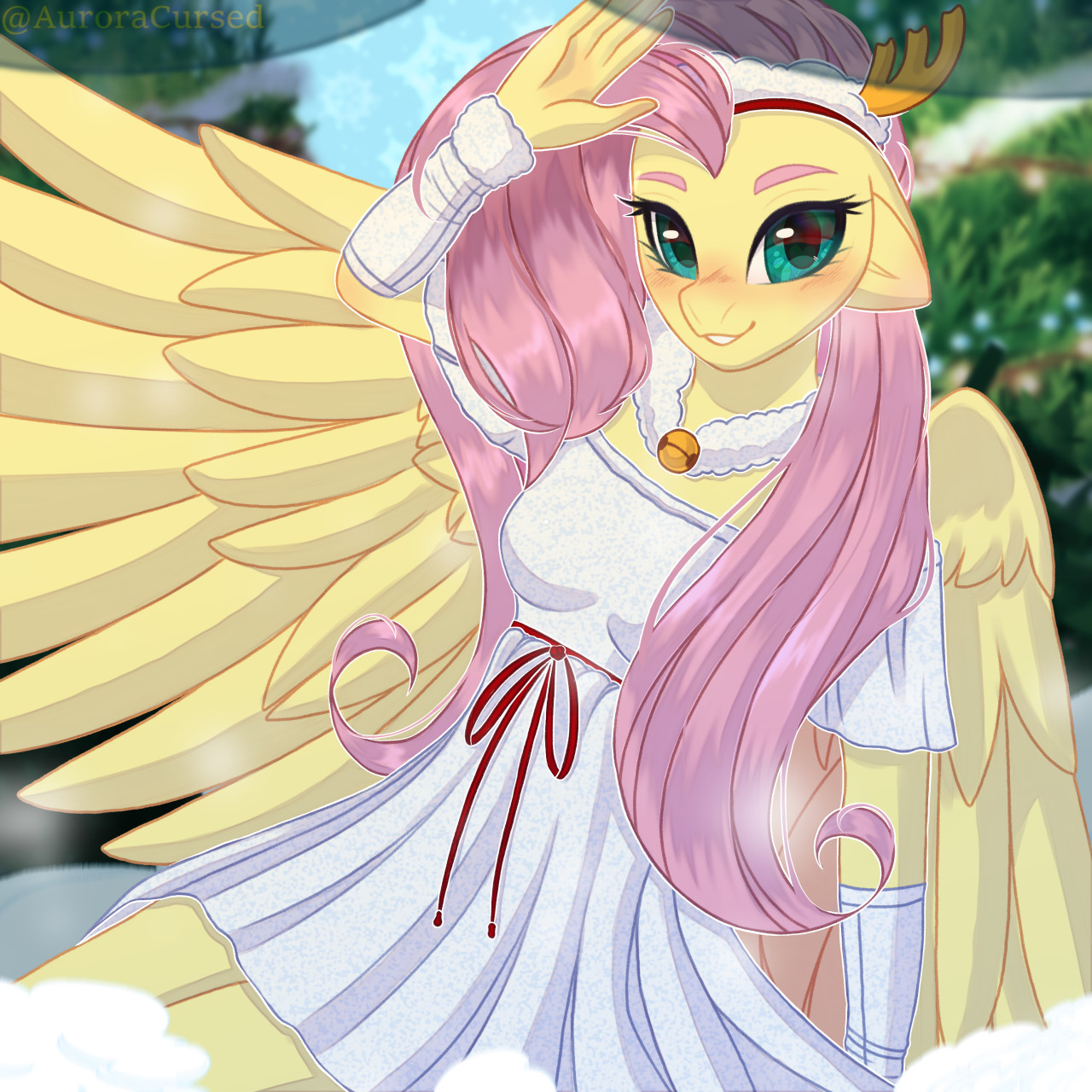 Fluttershy in her new Christmas outfit by AuroraCursed -- Fur Affinity  [dot] net