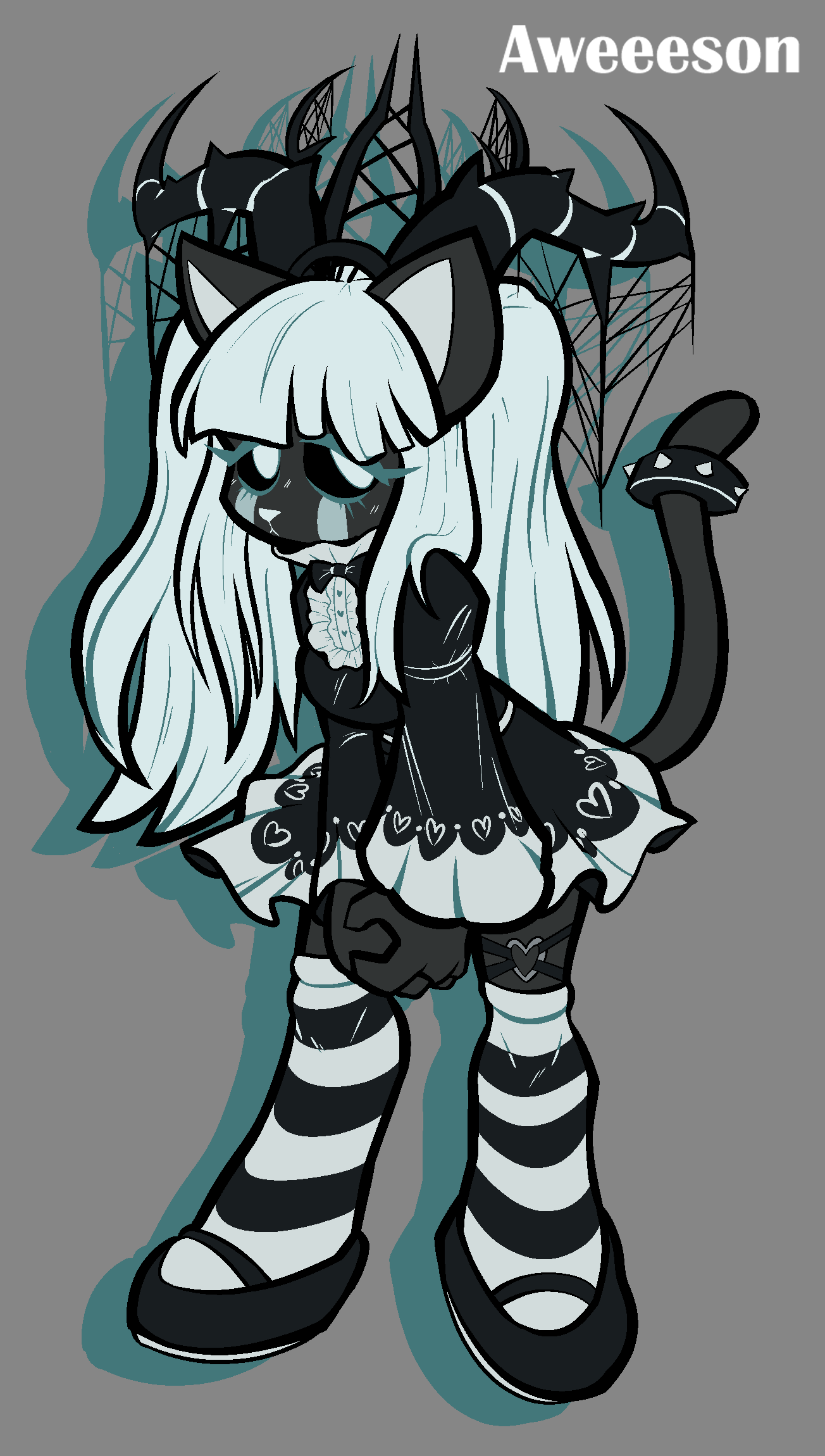 Goth Lolita Cat Girl idk by Aweeeson -- Fur Affinity [dot] net