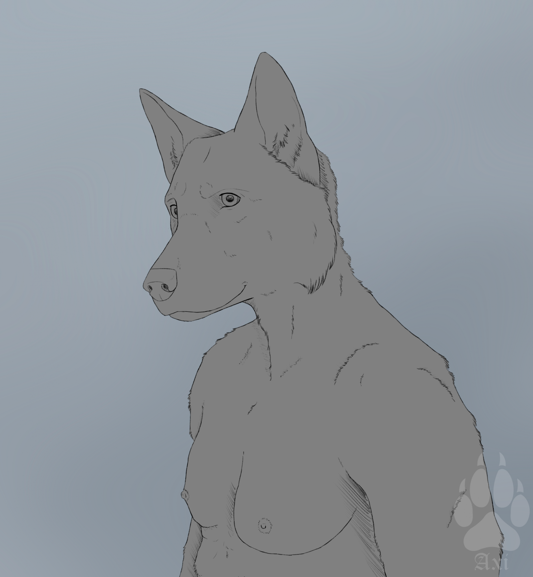 Portrait sketch for Vinny the Wolf by wasteroforange -- Fur Affinity [dot]  net