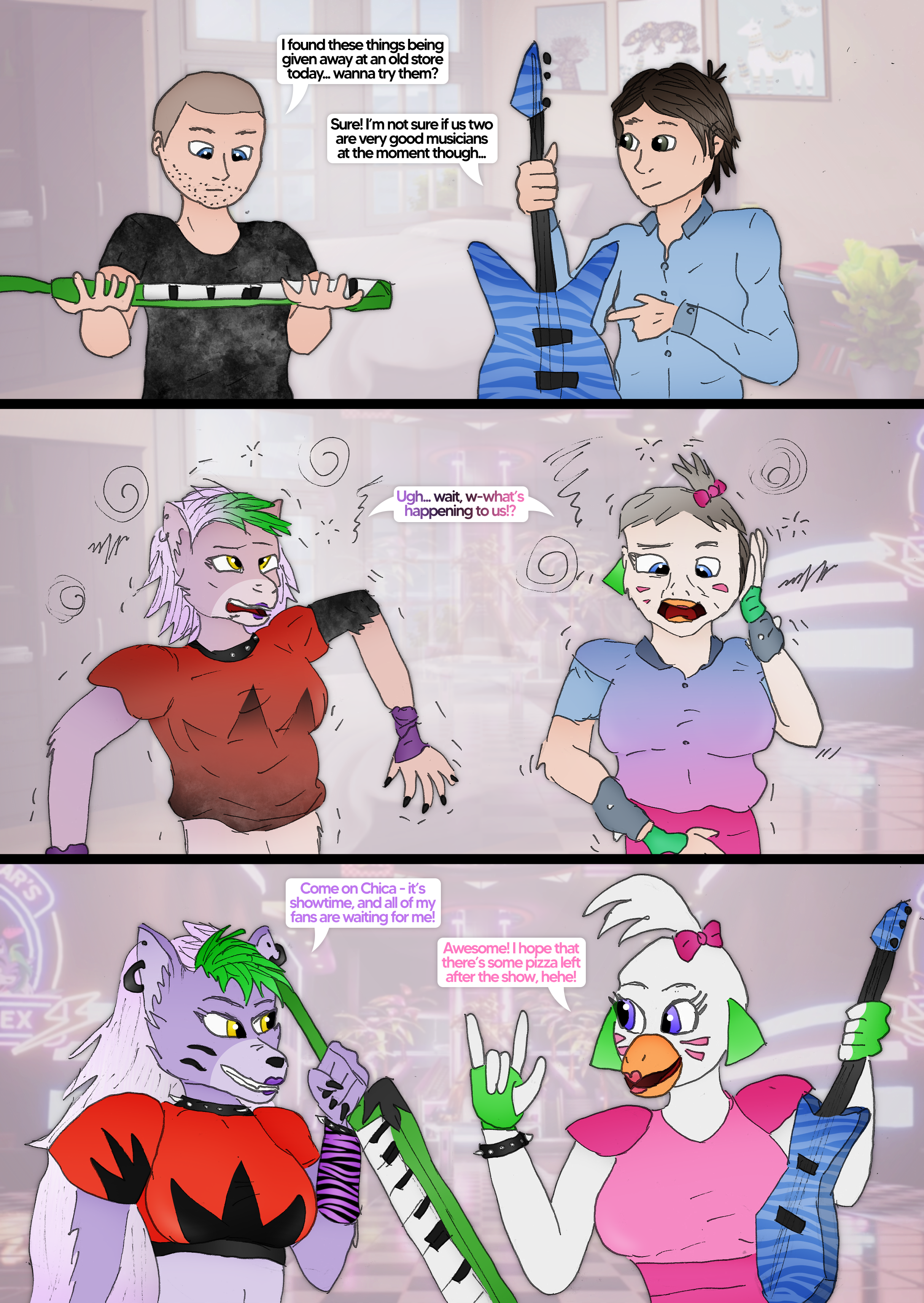 Chica & Roxie - FNAF Security Breach by half-dude -- Fur Affinity [dot] net