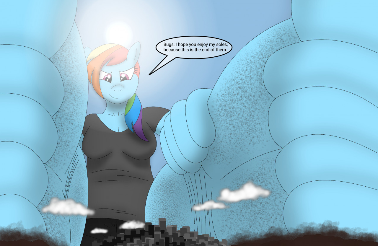 Rainbow dash surrounding a city with her feet by Az12lol -- Fur Affinity  [dot] net