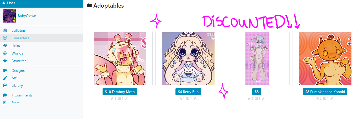 Discounted Adopts!! ($4+)