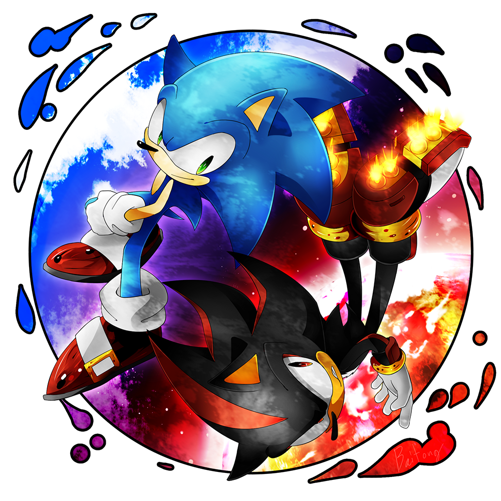 ง'̀-'́)ง  Sonic and shadow, Sonic art, Sonic