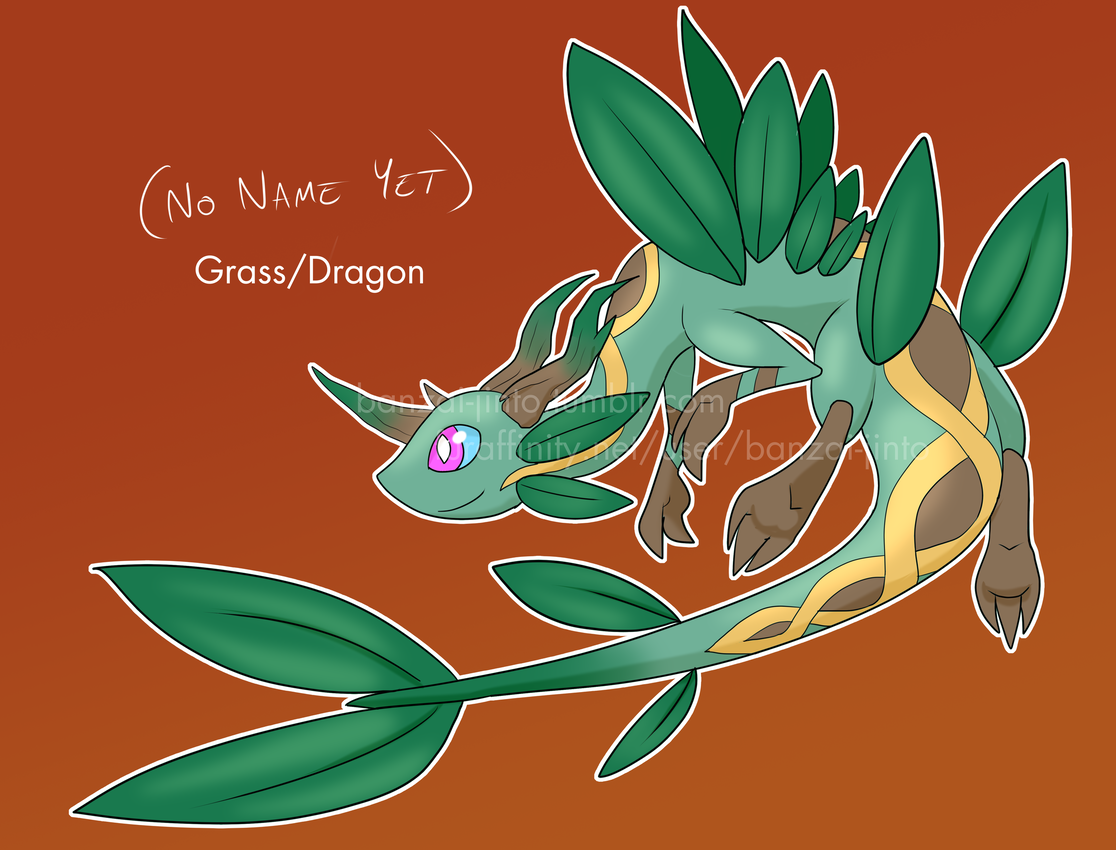 Captivating Grass Dragon Fakemon Artwork