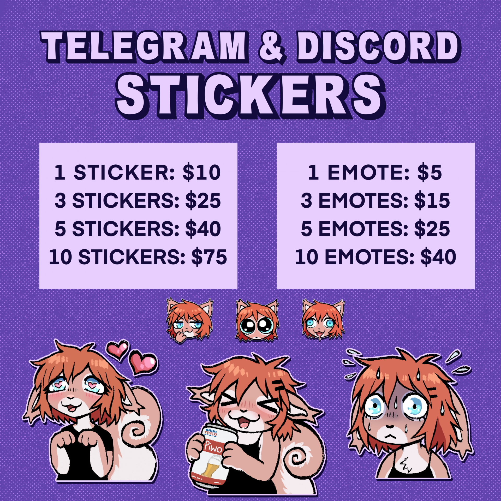 Telegram & Discord Sticker Commissions [OPEN] by basedyiff -- Fur Affinity  [dot] net