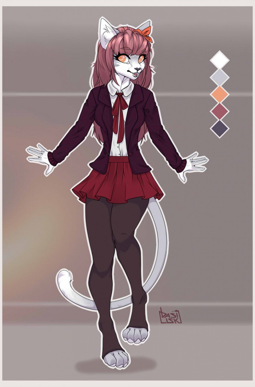 Kitty schoolgirl by Basilllisk -- Fur Affinity [dot] net