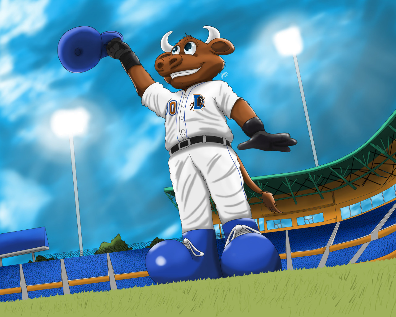 Durham Bulls mascot Wool E Bull