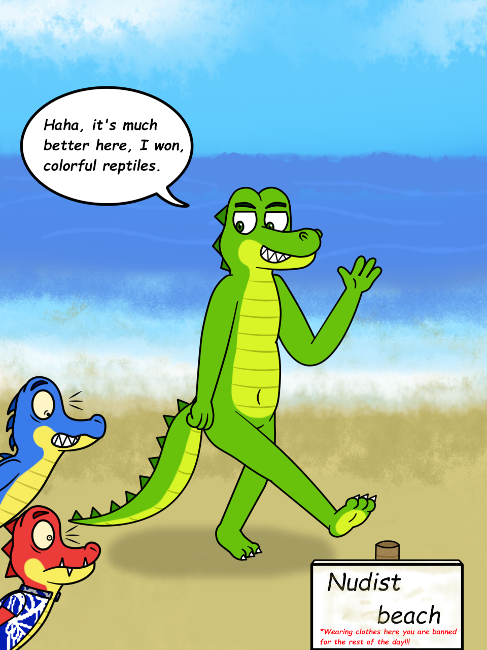 Croc Finds A Nude Beach By Bearsflush Fur Affinity Dot Net