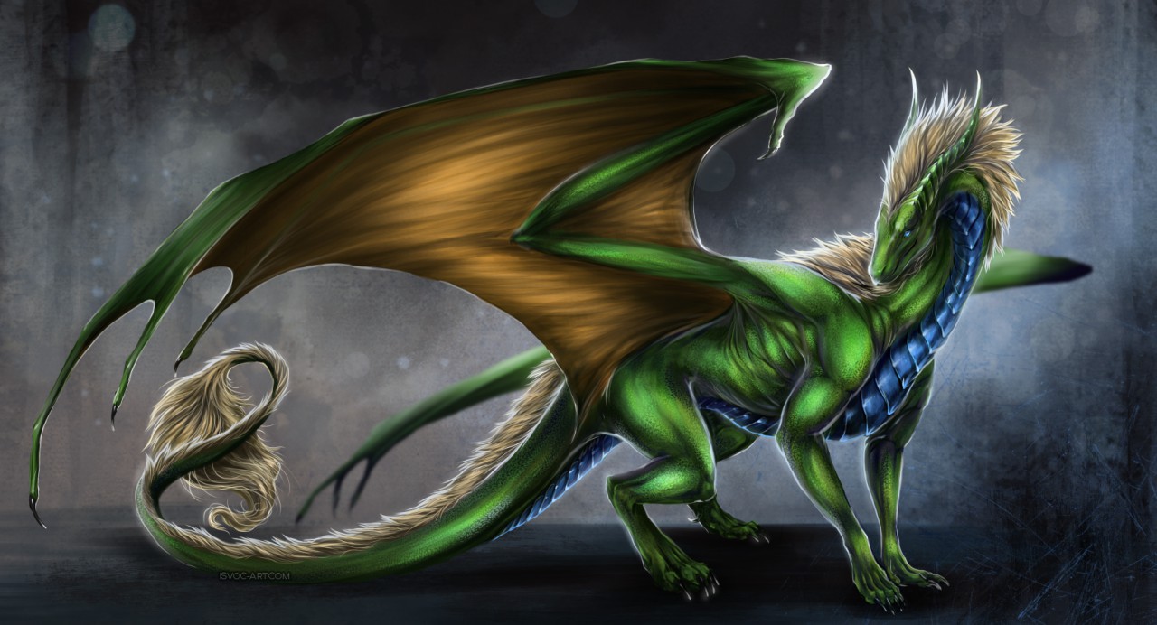 Красивый зеленый дракон