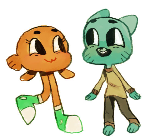 Gumball & Darwin - sketch by eltonpot -- Fur Affinity [dot] net