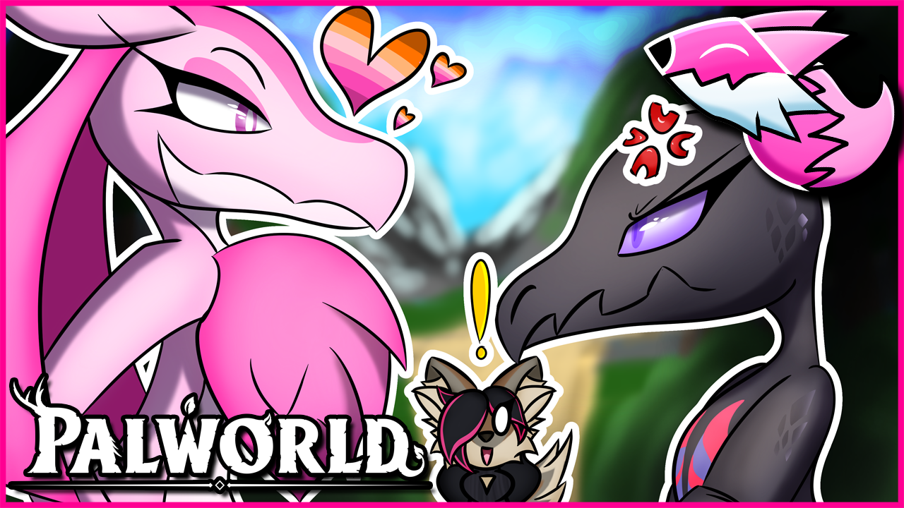 Palworld Commentary ft. Lovander & Salazzle - Thumbnail by BelleTheSheep --  Fur Affinity [dot] net