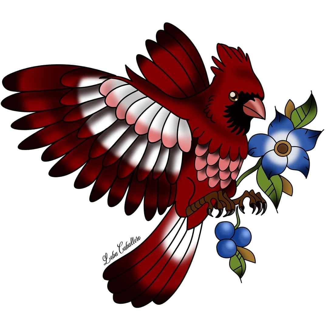 Cardinal bird neotraditional style by Beutelwolf  Fur Affinity dot net