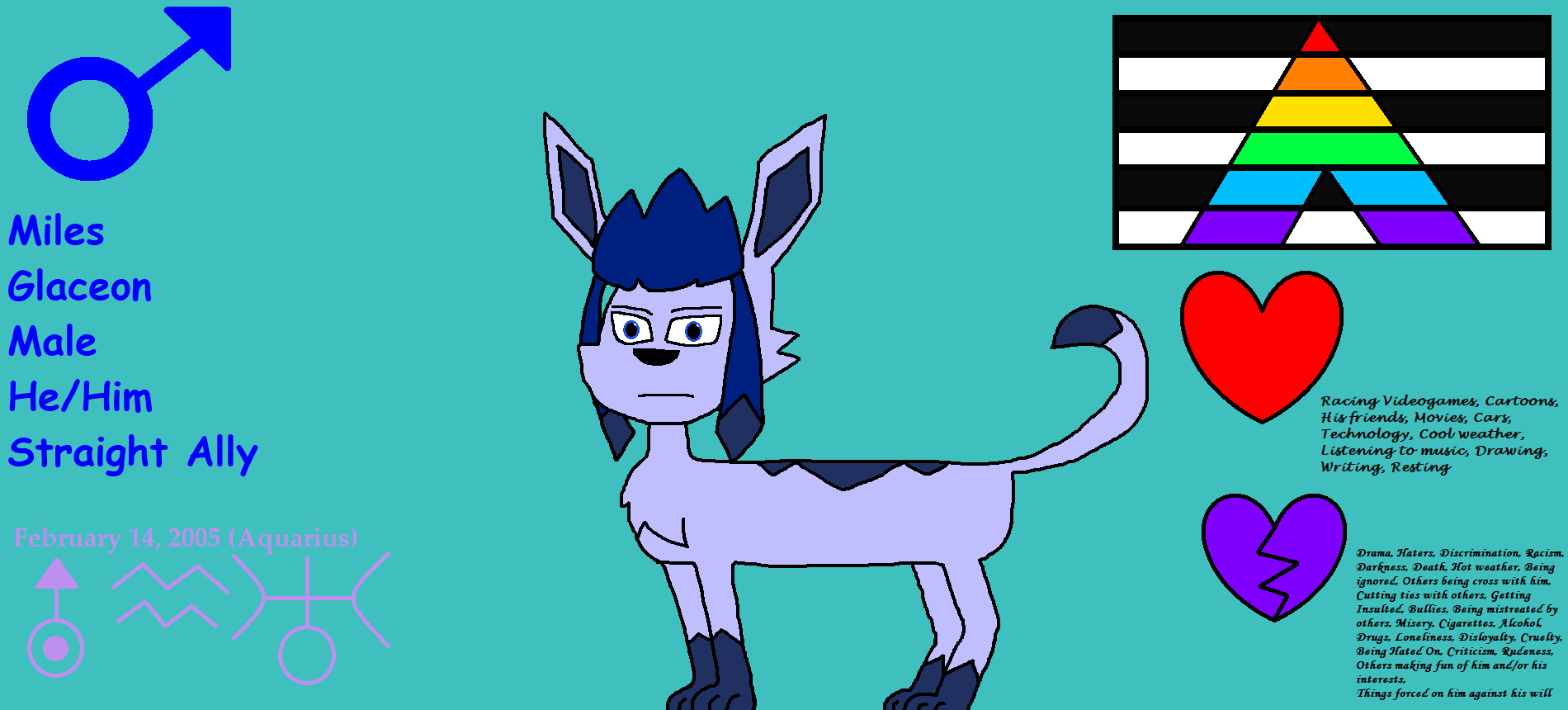 Miles the Glaceon (Pokesona - 2024 Ref Sheet)