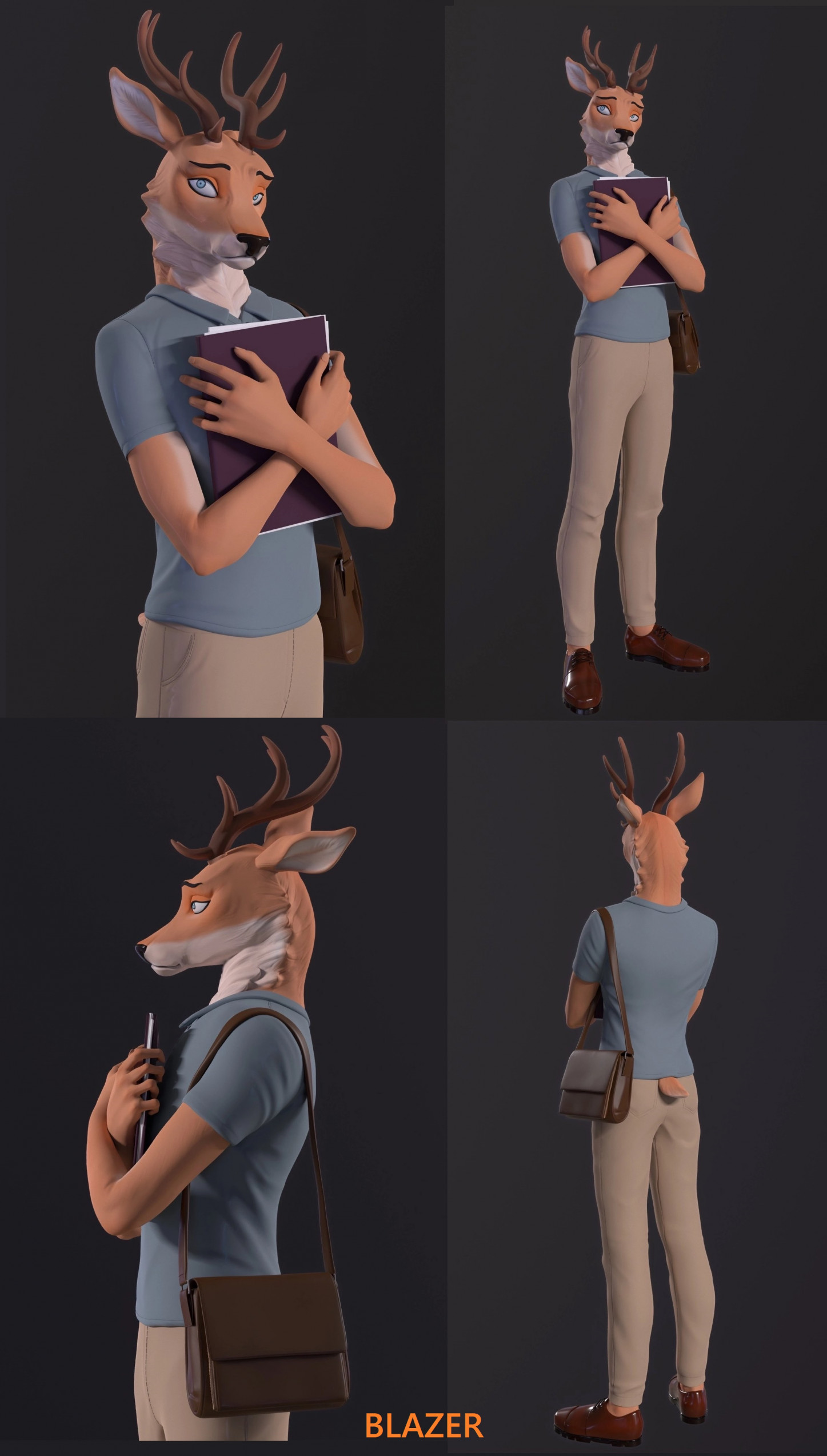 Deer for 3D printing by BIazzzer -- Fur Affinity [dot] net