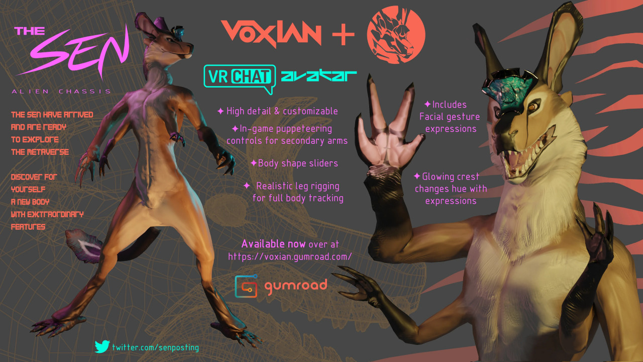 Sen VRchat avatar now available! by biological -- Fur Affinity [dot] net