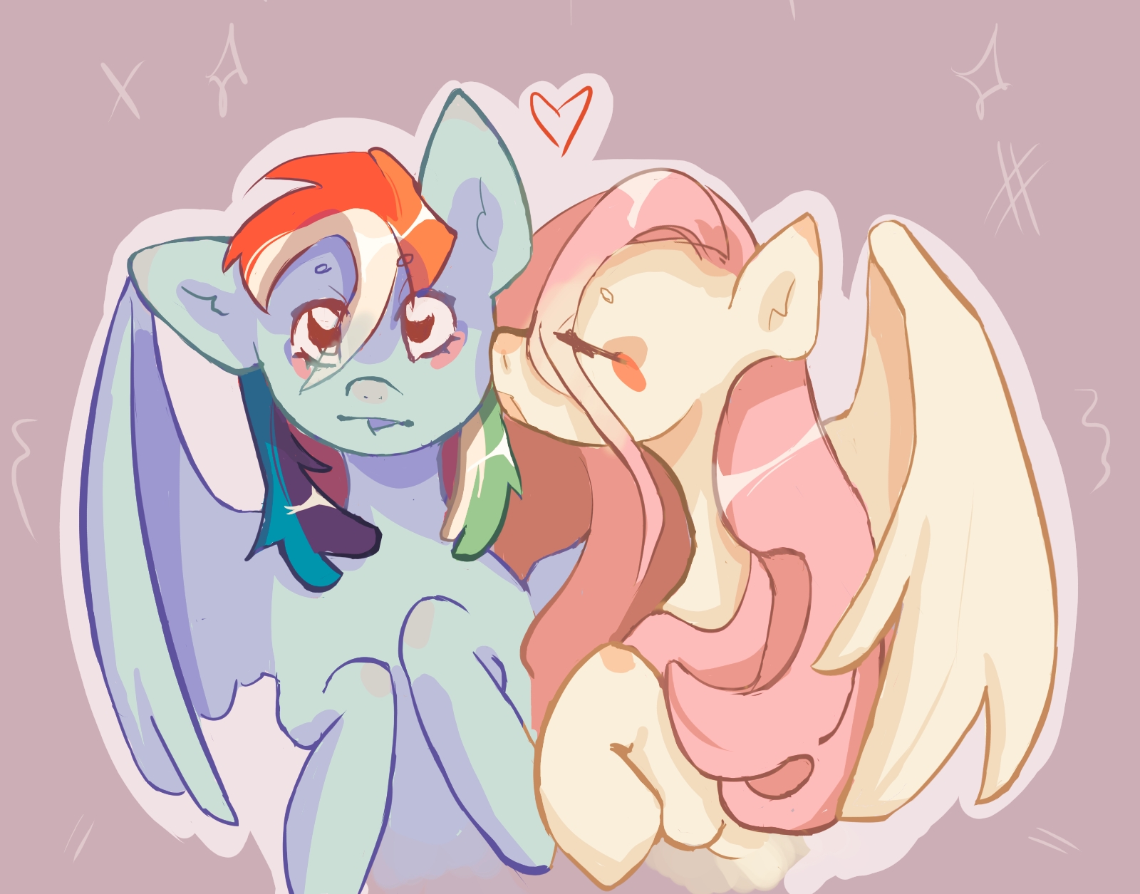 Dashie and fluttershy by birtyvu -- Fur Affinity [dot] net