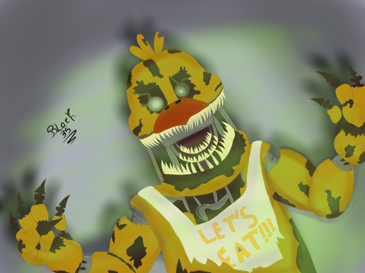 Withered Chica [FNAF] by -Lighth0use- -- Fur Affinity [dot] net