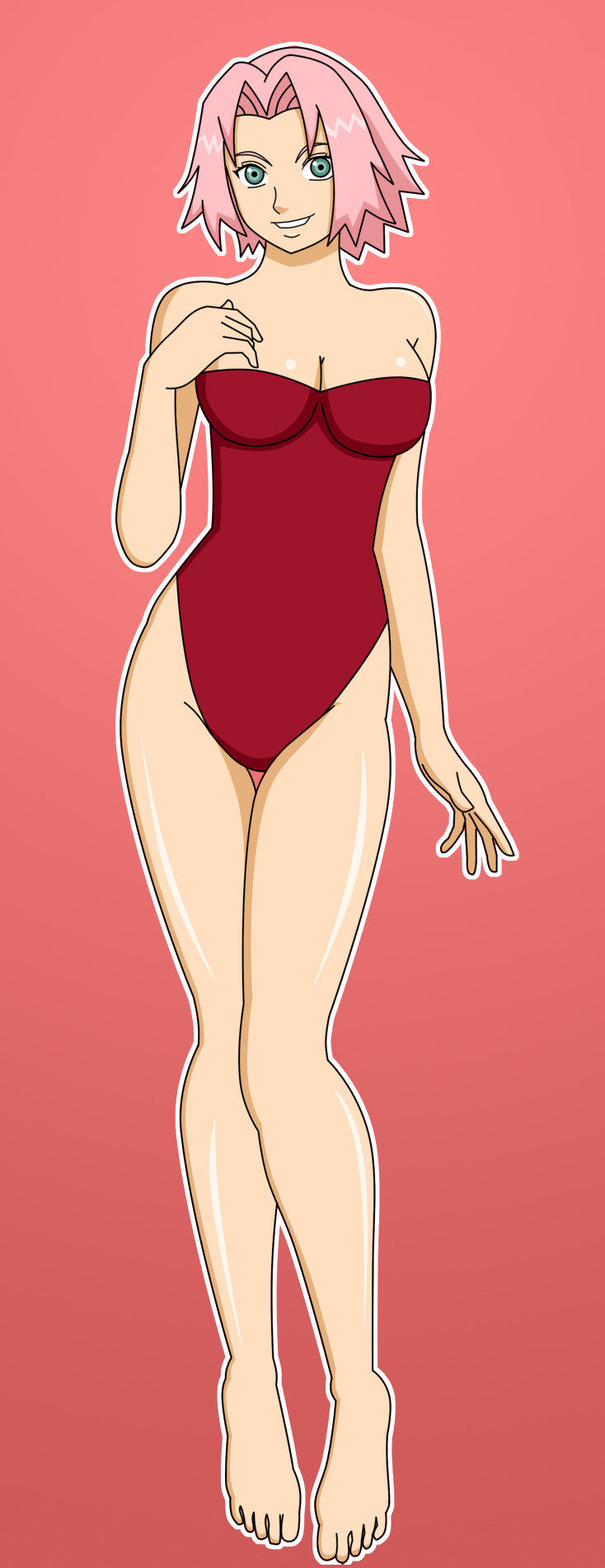 Sakura in a swimsuit
