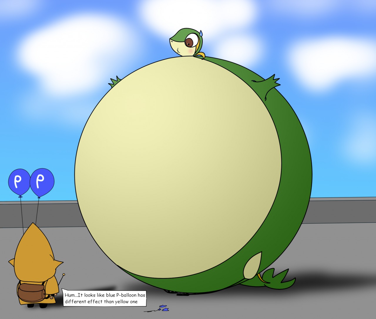 AT-Snivy blue P-Balloon inflation by blackdragon2 -- Fur Affinity [dot] net