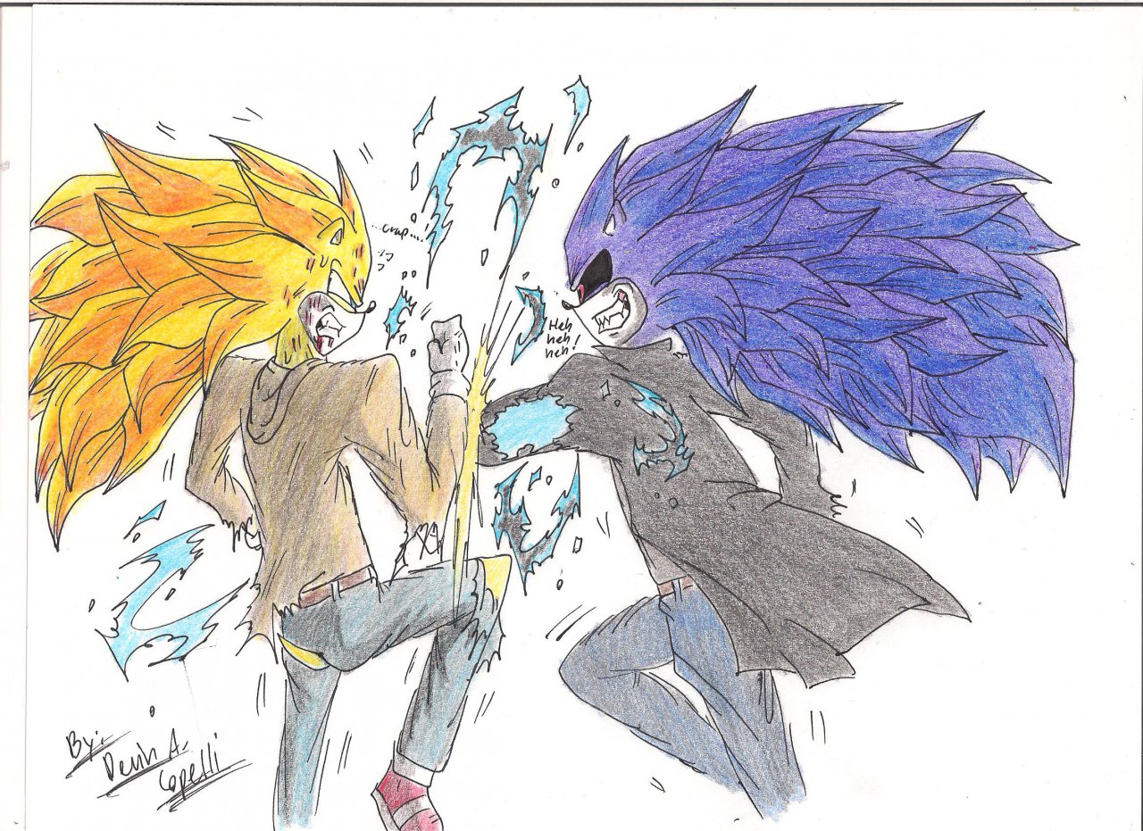 Super Sonic 3 vs Super Scourge 3 by BlackKnife12 -- Fur Affinity