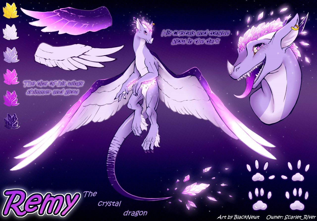 Comm] Remy: the crystal dragon. by BlackNewt -- Fur Affinity [dot] net