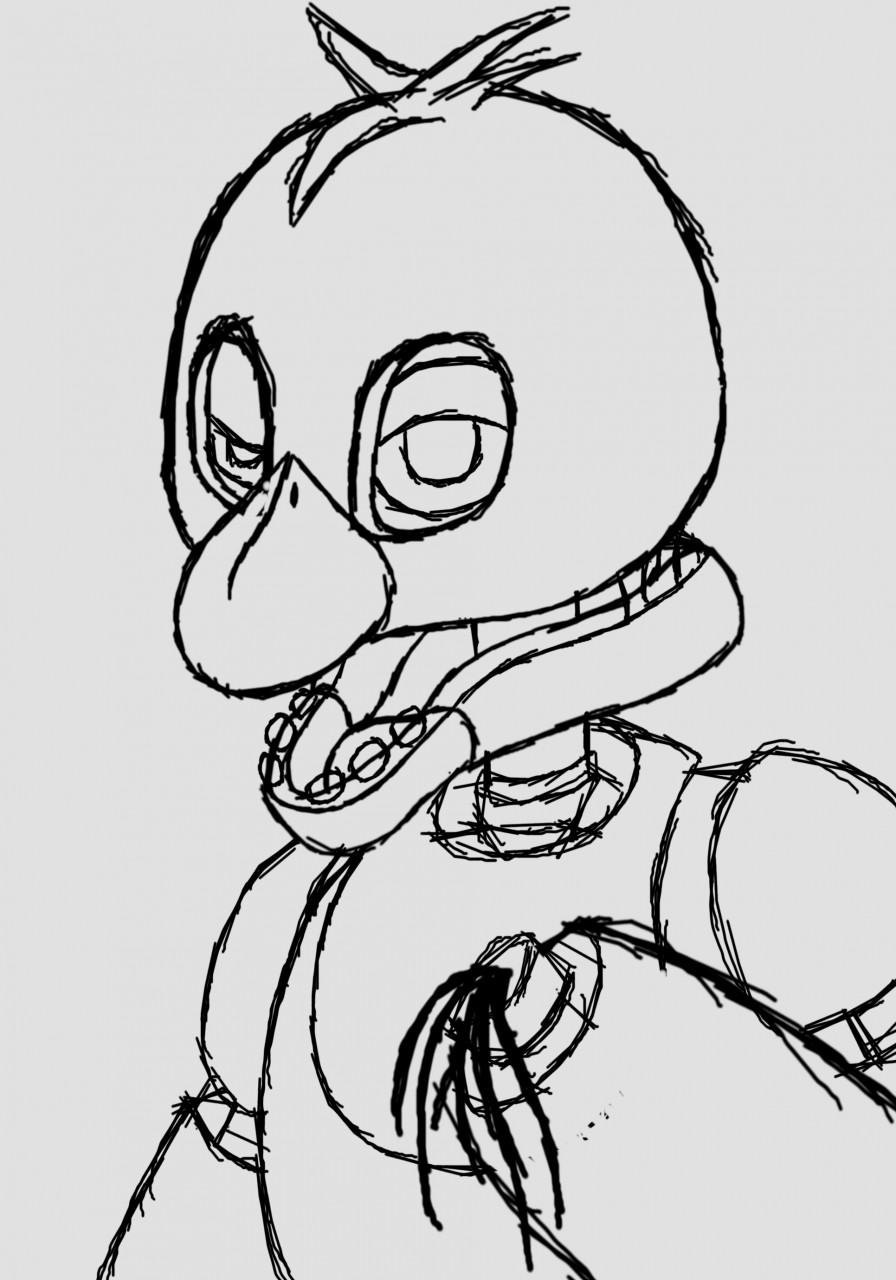 FNaF Withered Chica coloring page