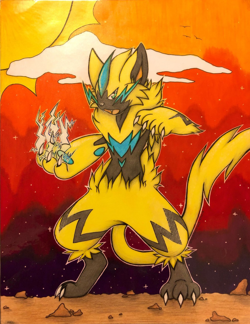 Zeraora Drawing by BlackPhoenix613 -- Fur Affinity [dot] net