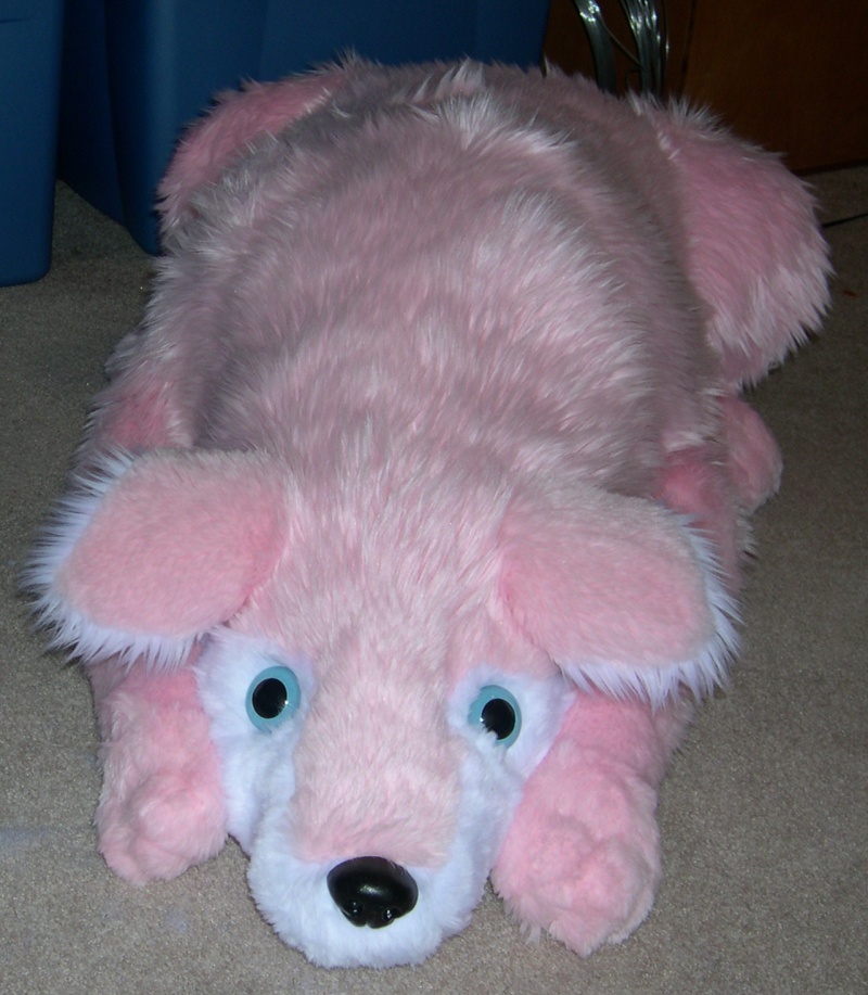 pink wolf stuffed animal