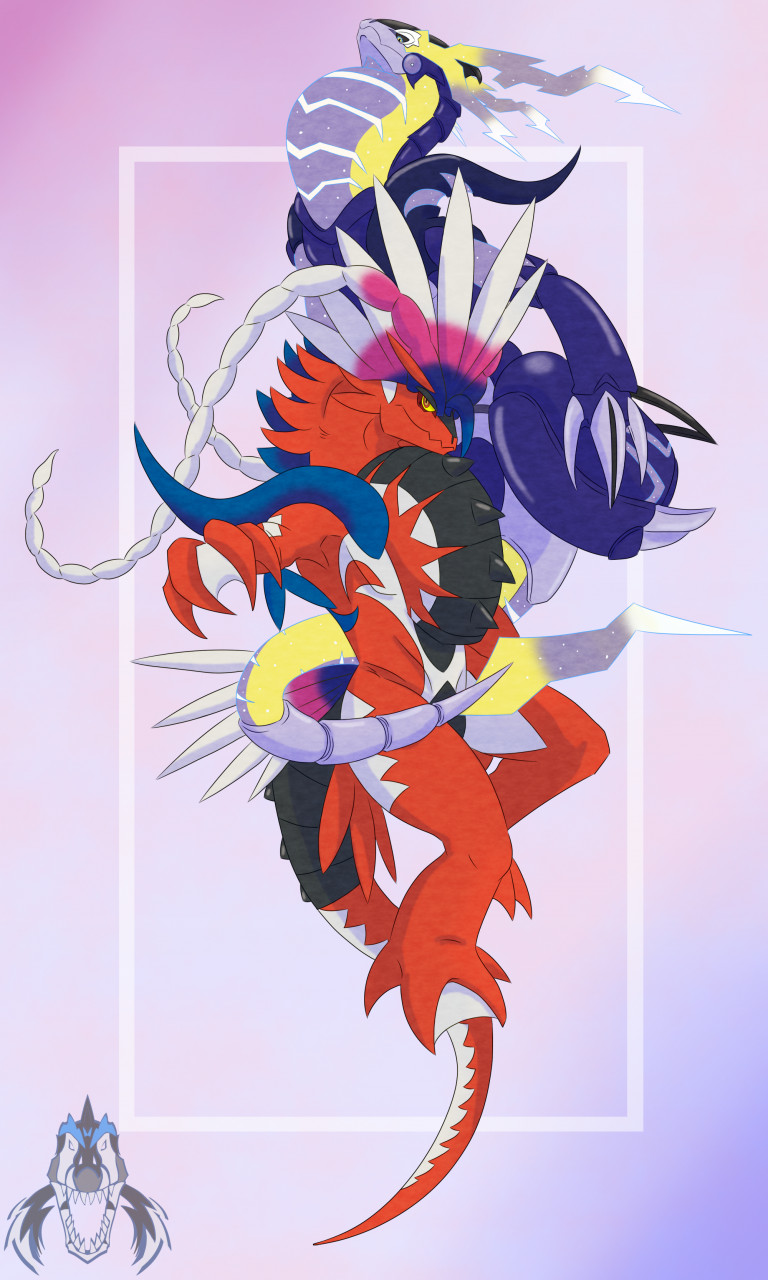 Koraidon, Miraidon and daddy Dialga by elzataerinn -- Fur Affinity