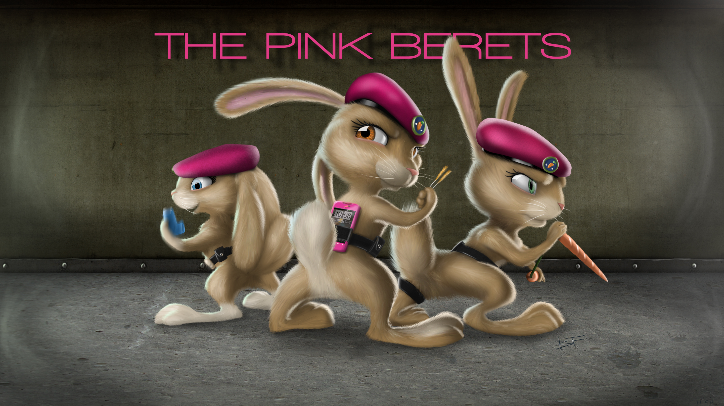 Pink berets from hop