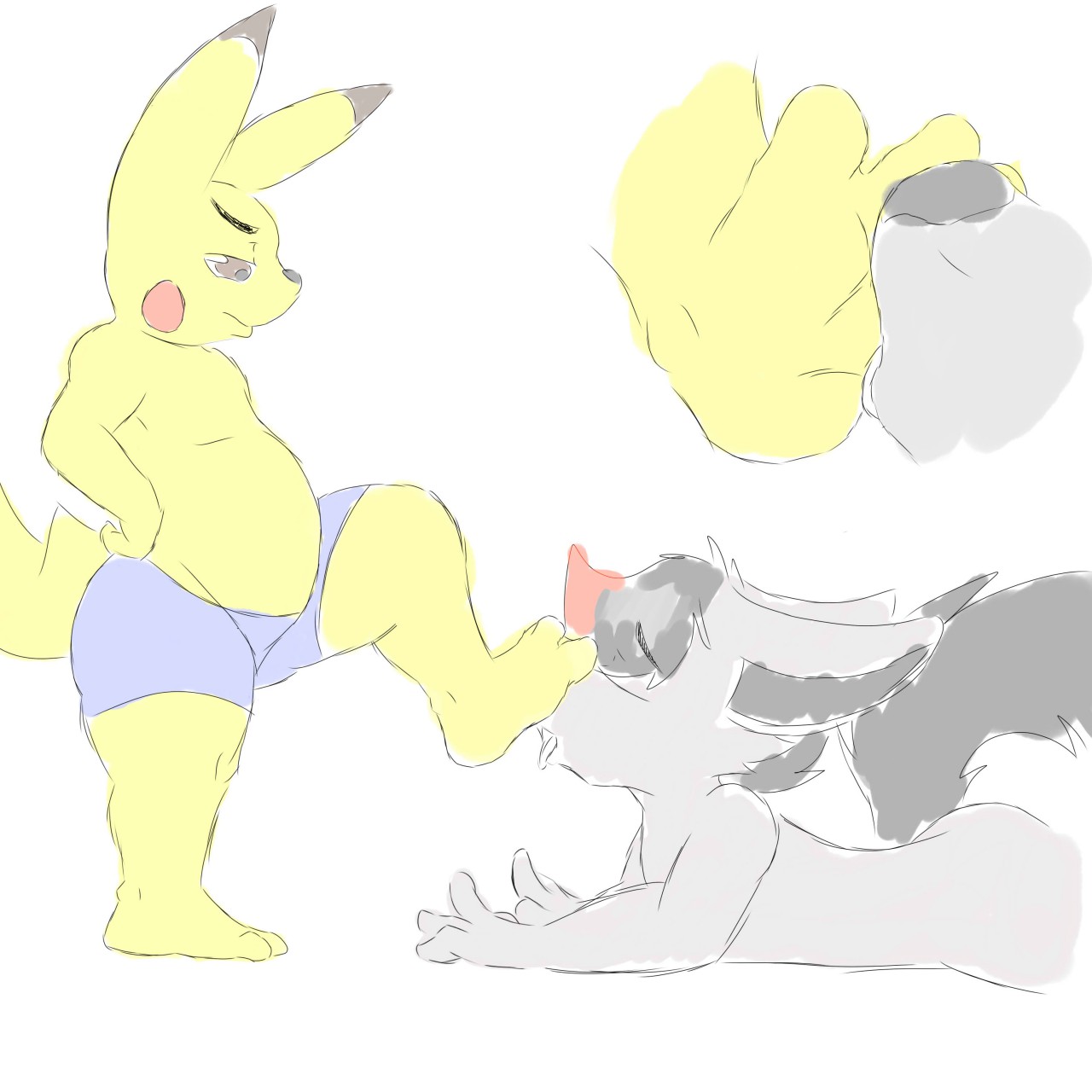 Pikachu Foot Worship (Quick Sketch) by blazemm008 -- Fur Affinity [dot] net