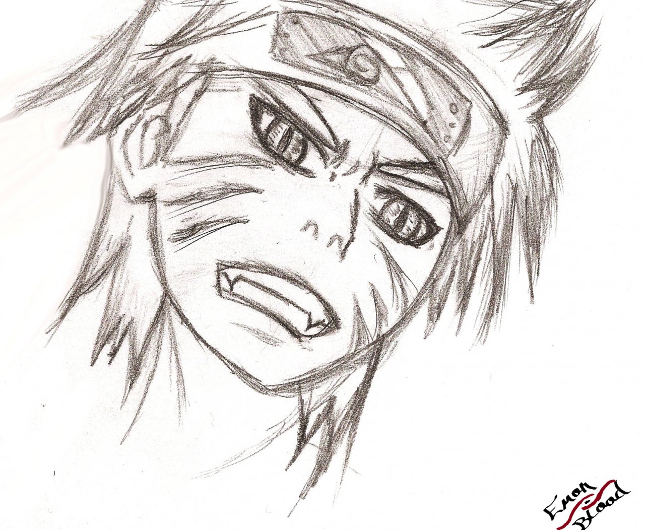 First Attempt at drawing Naruto. Honestly the face was the hardest