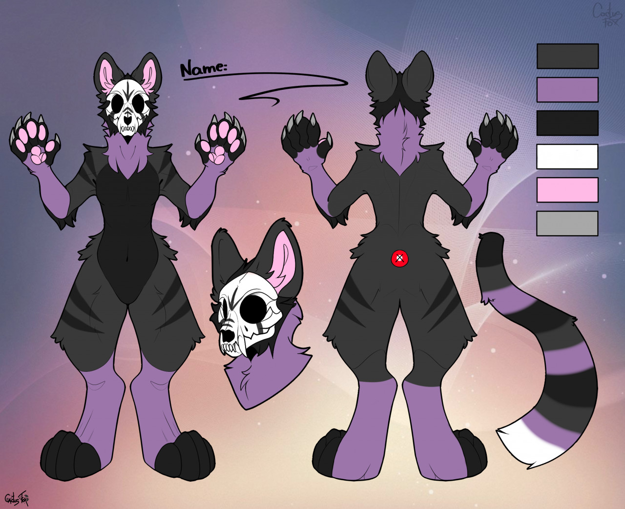 Skull cat - adoptable // OPEN by BlossomNightCreationss -- Fur Affinity ...